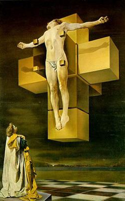 Corpus Hypercubus, olio su tela, 1954, Salvador Dalì.